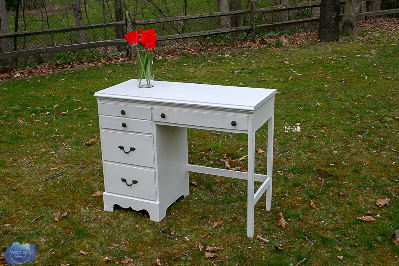 white laminate desk makeover -3