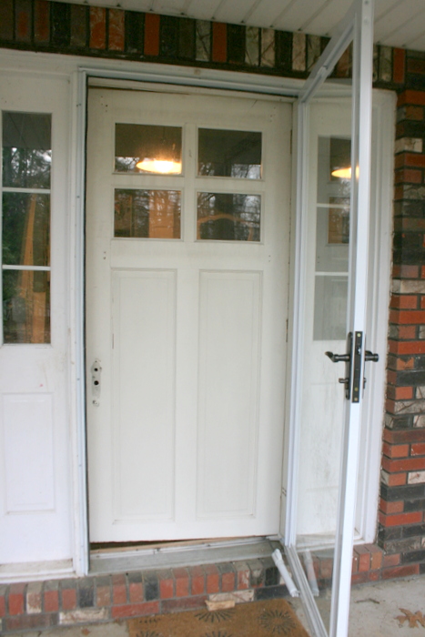 Modern Gray Front Door Makeover - Before and After Photos