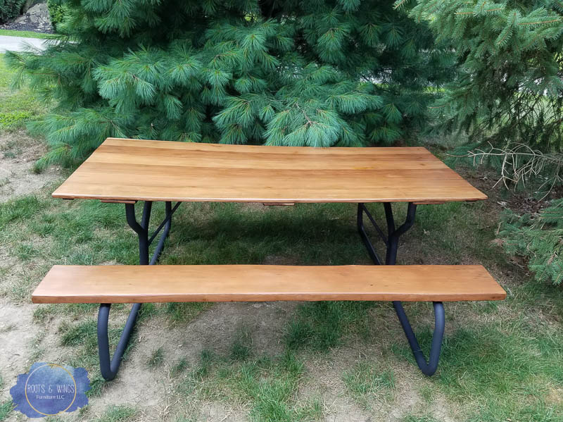 Cedar Picnic Table Furniture Refinishing Roots Wings Llc - How To Refinish Wood Picnic Table
