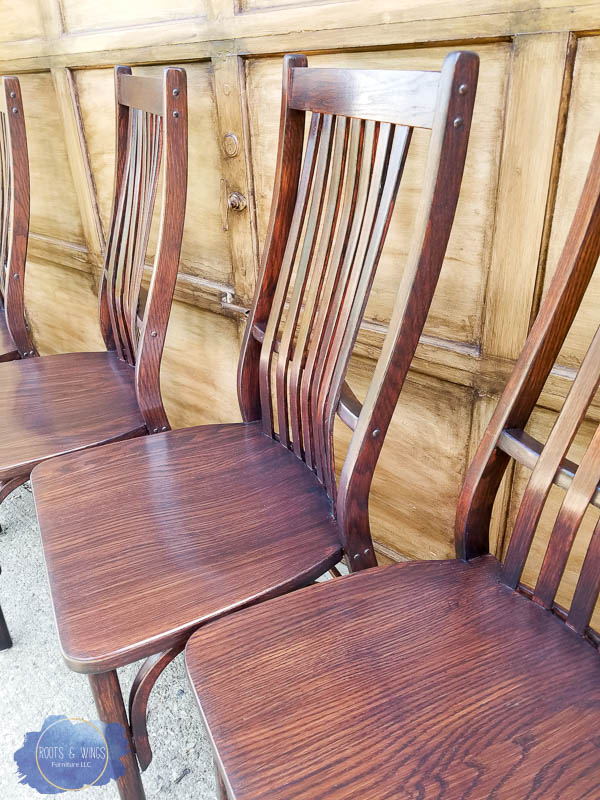 water based polyurethane on a set of chairs