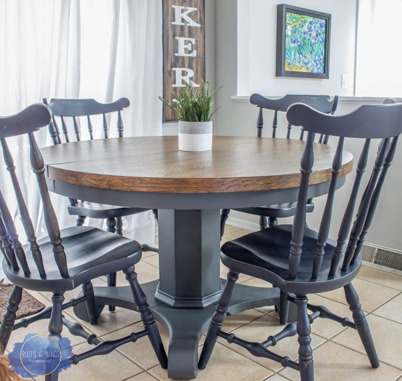 Pedestal Kitchen Table Makeover Roots, How To Refinish Oak Table With Chalk Paint