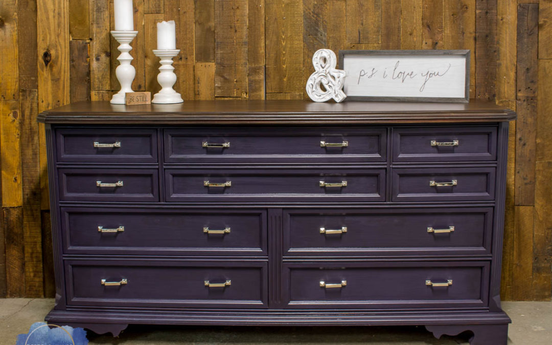 Before and After: Purple Dresser Makeover