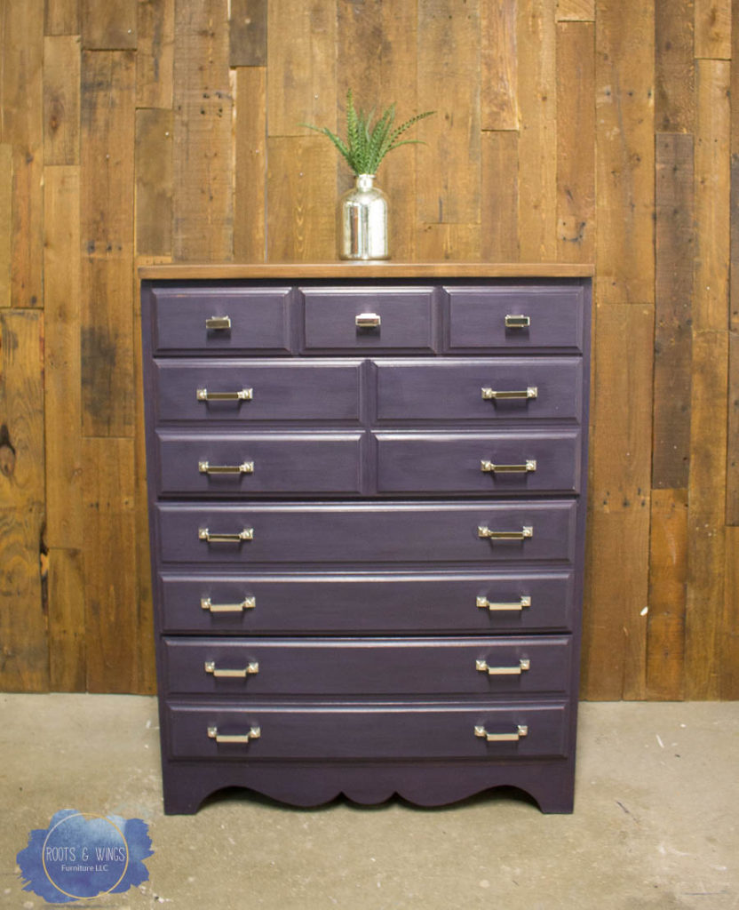 Before and After: Purple Dresser Makeover • Roots & Wings Furniture LLC