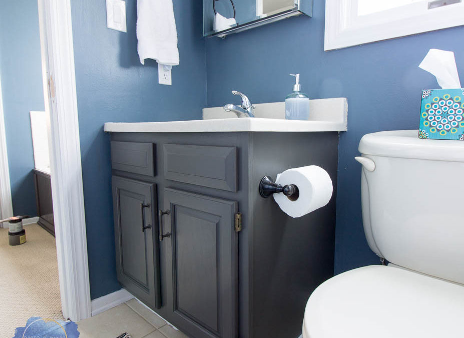 How to Completely Change Bathroom Cabinets with Paint