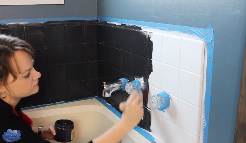 How To Stencil Seal Bathroom Tile Roots Wings Furniture Llc - How To Seal Painted Bathroom Tiles