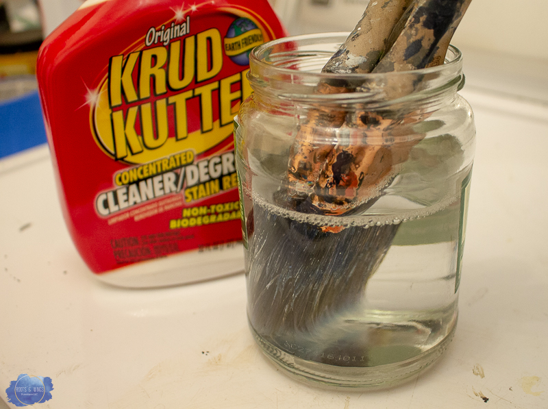 how to clean your paint brush roots and wings furniture -1